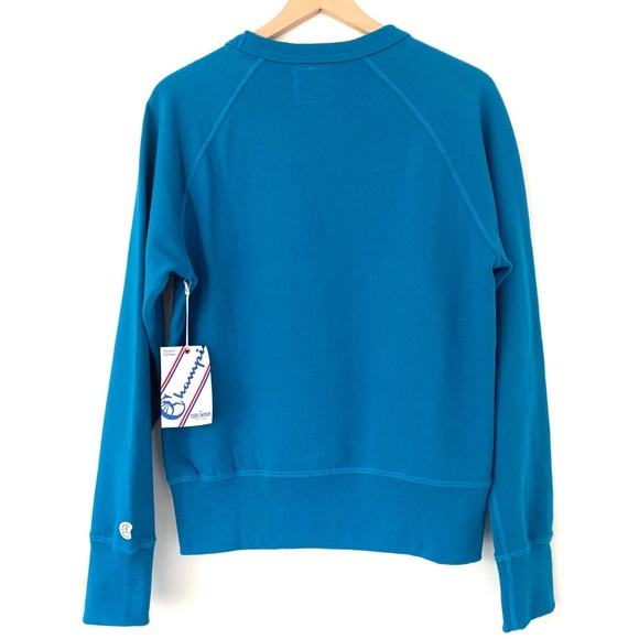 LIGHTWEIGHT POCKET SWEATSHIRT IN SLATE TEAL - Picture 4 of 5